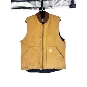 Carhartt Arctic Quilt Lined Duck Vest Brown Mens Large Tall V01 BRN Vintage Work